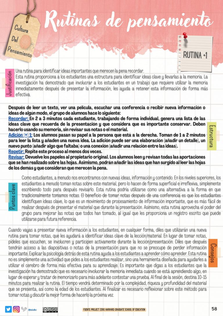 +1. Una rutina para tomar notas de otra manera.