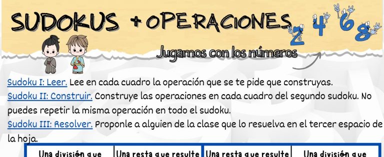 Jugando con los números. Sudokus y operaciones.