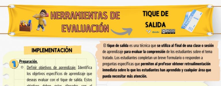 Instrumentos de evaluación. El tique de salida.