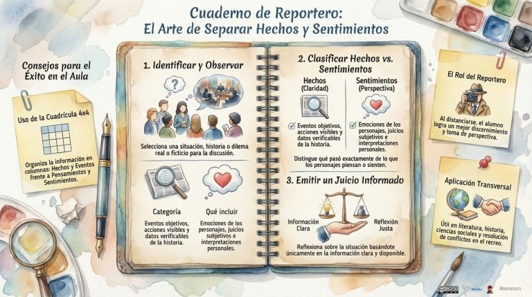 Cuaderno de reportero. Separar hechos y sentimientos.