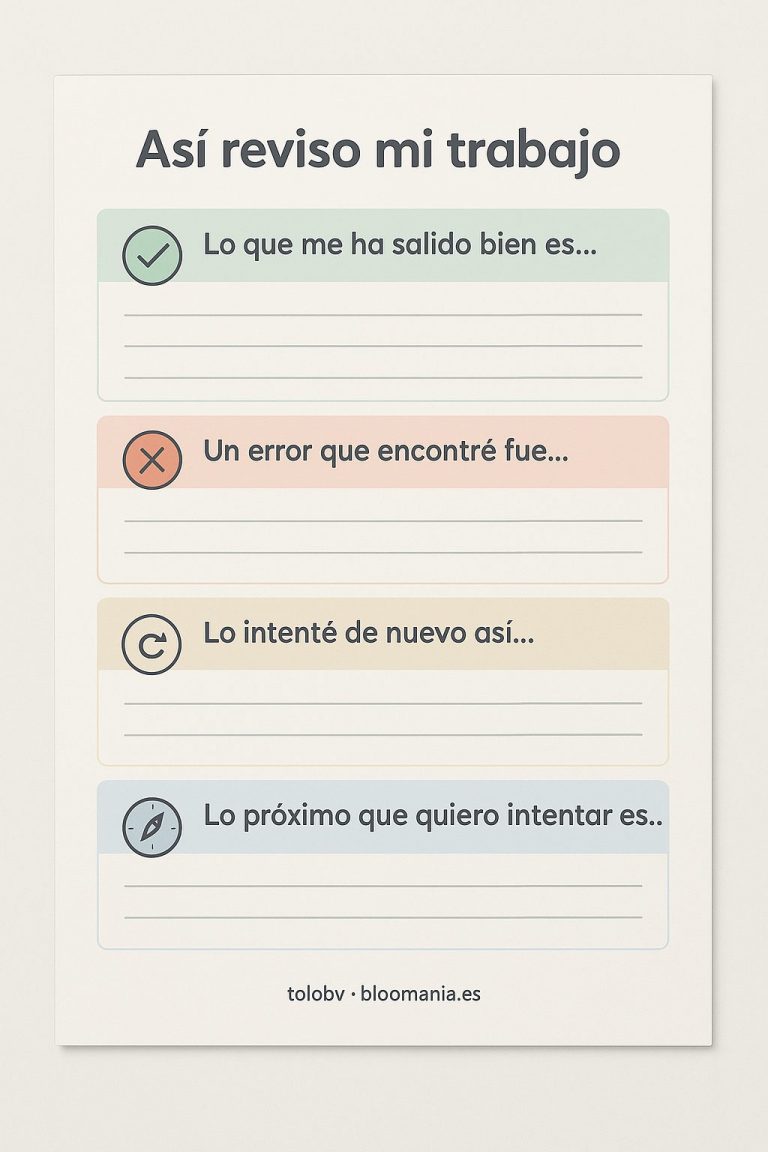 Recursos para abordar el error. Así reviso mi trabajo.