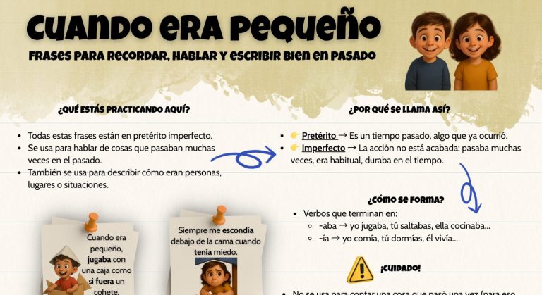 Cuando era pequeño: escribir bien en pasado