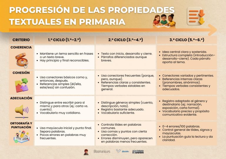 Propiedades textuales en primaria: Criterios para los tres ciclos