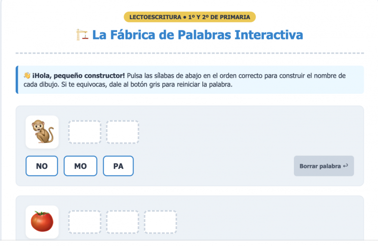 La fábrica de palabras interactiva